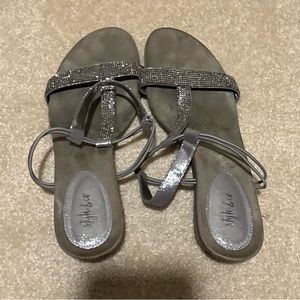 Style & co silver occasion wedges-used condition